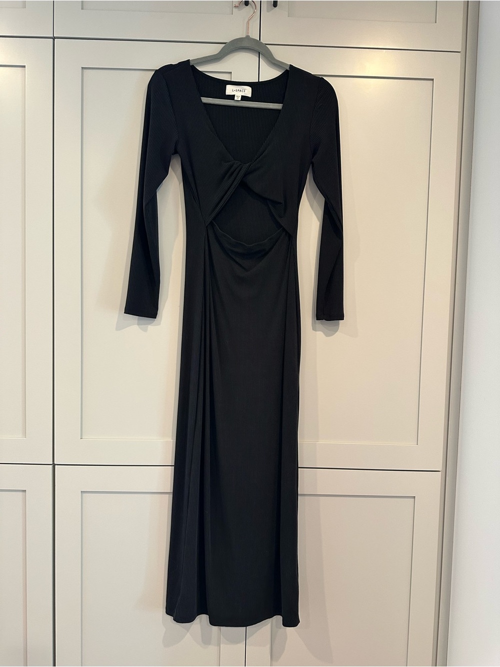L*space Black Long Sleeve Cutout Maxi Dress